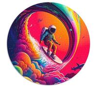 JigsawPuzzle 1000 Pieces for Adults Astronaut Surfing Cardboard Jigsaw Challenging Brain Teaser for Teenagers,Family Game Night Fun (67.5x67.5cm)