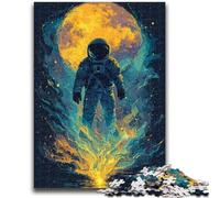 JigsawPuzzle 1000 Pieces for Adults Astronauts in Space Brain Teaser Game Wall Decoration Unique Birthday And Xmas Gifts 38x26cm