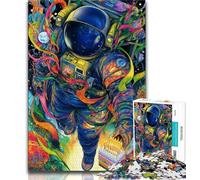 JigsawPuzzle 1000 Pieces for Adults Astronauts in Space, Family Game Stress Reliever Difficult Challenge,is Ideal As Gifts for The Whole Family Suitable for And 14 38x26cm