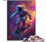 JigsawPuzzle 1000 Pieces for Adults Astronauts on Skateboards Jigsaw Made of cardboard,Challenging DIY Brain Teaser, Perfect Family Game Or Decorative Gift 1000pcs(26x38cm)