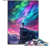 JigsawPuzzle 1000 Pieces for Adults Aurora Borealis on A Cliff Jigsaw for Teenagers, Couples, And Friends for Birthdays, Christmas (size : 26x38cm)