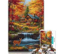 JigsawPuzzle 1000 Pieces for Adults Autumn Forest,Help The Brain Exercise Addictive Toys to Cultivate Patience Perfect Decoration 38x26cm