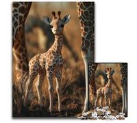 JigsawPuzzle 1000 Pieces for Adults Baby Giraffe in Savanna Puzzles for Adults Educational Toy for Teenagers Home Office Decor 1000 PCS(75x50cm)