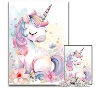 JigsawPuzzle 1000 Pieces for Adults Baby Unicorn Cute Animal Paper Puzzles DIY Decoration Brain Challenge for Adult Family 1000 PCS(38x26cm)