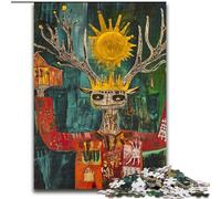 JigsawPuzzle 1000 Pieces for Adults Basquiat-style Skull Crown,Help The Brain Exercise Addictive Toys to Cultivate Patience Perfect Decoration 50x75cm