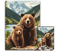 JigsawPuzzle 1000 Pieces for Adults Bear Family in Mountain Landscape Puzzles for Adults Educational Toy for Teenagers Home Office Decor 1000 PCS(75x50cm)