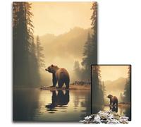 JigsawPuzzle 1000 Pieces for Adults Bear in Misty Forest Puzzles for Adults Educational Toy for Teenagers Home Office Decor 1000 PCS(38x26cm)