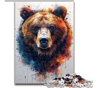 JigsawPuzzle 1000 Pieces for Adults Beautiful Brown Bear Jigsaw Puzzle Made of cardboard,Family Fun Craft, Perfect for Birthdays, Holidays 1000pcs(26x38cm)