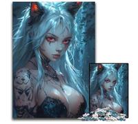JigsawPuzzle 1000 Pieces for Adults Beautiful Cat Girl Puzzles for Adults Educational Toy for Teenagers Home Office Decor 1000 PCS(75x50cm)