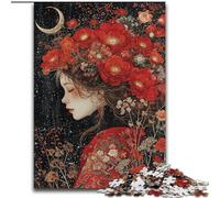 JigsawPuzzle 1000 Pieces for Adults Beautiful Girl with Flowers, Help The Brain Exercise Addictive Toys to Cultivate Patience Perfect Decoration (Size 50x75cm)