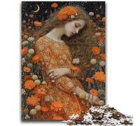 JigsawPuzzle 1000 Pieces for Adults Beautiful Girl with Flowers Help The Brain Exercise Addictive Toys to Cultivate Patience Suitable for Couples 50x75cm