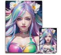 JigsawPuzzle 1000 Pieces for Adults Beautiful Rainbow Girl Wooden Jigsaw Puzzles for Adults DIY Home Decor Gift Brain Teaser Game 1000 PCS(75x50cm)