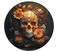 JigsawPuzzle 1000 Pieces for Adults Beautiful Skull Round Cardboard Puzzles for Family Fun Perfect for Holidays,Interactive Game Nights (Size 67.5x67.5cm)