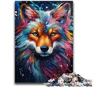 JigsawPuzzle 1000 Pieces for Adults Bizarre Colorful Fox Brain Teaser Game Wall Decoration Unique Birthday And Xmas Gifts 50x75cm