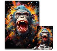 JigsawPuzzle 1000 Pieces for Adults Bizarre Colorful Monkey Impossible Jigsaw Puzzles for Adults Perfect for Halloween, Christmas, Birthday Gift 50x75CM/19.68x29.52inch
