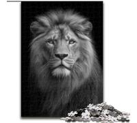 JigsawPuzzle 1000 Pieces for Adults Black And White Lion, Educational Toys for Is Ideal As A Gift for The Whole Family for And 14 Years Old (size 50x75cm)