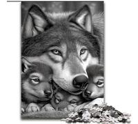 JigsawPuzzle 1000 Pieces for Adults Black And White Wolf Challenging Game And Family Play Educational Game for Birthday, Chrismas 50x75cm