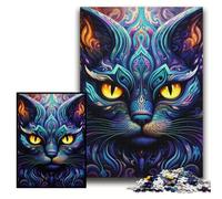 JigsawPuzzle 1000 Pieces for Adults Black Cat cardboard Jigsaw Puzzles 26x38 cm Perfect for Halloween, Christmas, Birthday Gift