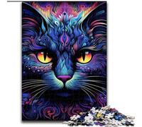 JigsawPuzzle 1000 Pieces for Adults Black Cat Made of Wood, Making It A Great Gift for Family Fun 50x75cm Brain Teaser, Adult Game, Family Interactive Activity