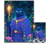 JigsawPuzzle 1000 Pieces for Adults Black Cat WizardPaper Jigsaw Puzzles for Adults Challenging Brain Teaser for Teenagers Family Fun Interactive Game 1000 PCS(38x26cm)