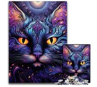 JigsawPuzzle 1000 Pieces for Adults Black Cat Wooden Jigsaw Ideal for Lover, Perfect Christmas, New Year, Valentine's Gift 50x75CM/19.68x29.52inch