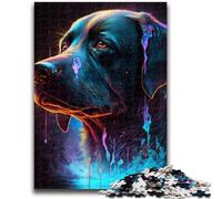 JigsawPuzzle 1000 Pieces for Adults Black Labrador Educational Games Home Decoration Birthday Present, Gifts for Age 14+ 38x26cm