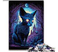 JigsawPuzzle 1000 Pieces for Adults Black Light Cat 1000 Pieces Puzzle Gifts Family Game Night, Home Decor & Brain Training Gift Size 26X38CM