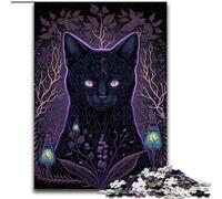 JigsawPuzzle 1000 Pieces for Adults Black Light Cat Challenging Puzzles size 26x38cm Family Activity, DIY Home Decor