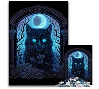 JigsawPuzzle 1000 Pieces for Adults Black Light Cat Jigsaw Puzzles for Adults Adult Game Gift Family Interactive Game Brain Challenge Gift 50x75CM/19.68x29.52inch