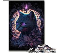 JigsawPuzzle 1000 Pieces for Adults Black Light Cat Puzzle Challenging Brain Teaser, Family Activity, Home Decor, (size : 26x38cm)