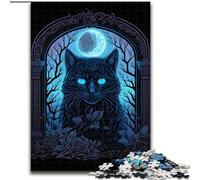 JigsawPuzzle 1000 Pieces for Adults Black Light Cat Puzzle Challenging Brain Teaser, Family Activity, Home Decor, (size : 26x38cm)