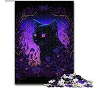 JigsawPuzzle 1000 Pieces for Adults Black Light Cat Wooden Jigsaw Puzzles for Adults size 50x75cm Family Activity, Brain Teaser, Home Decor
