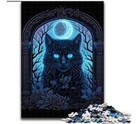 JigsawPuzzle 1000 Pieces for Adults Black Light Cat Wooden Jigsaw Puzzles for Adults size 50x75cm Perfect, DIY Artwork