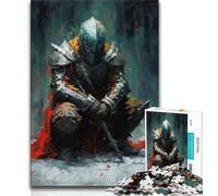 JigsawPuzzle 1000 Pieces for Adults Blood Red Knight,Help The Brain Exercise Addictive Toys to Cultivate Patience Perfect Decoration 38x52cm