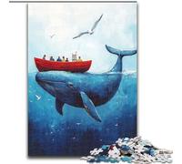 JigsawPuzzle 1000 Pieces for Adults Blue Whale at Sea 1000Pc Adults Jigsaw Puzzle Family Interaction & Brain Challenge, Family Activity Challenge 26X38CM