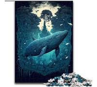 JigsawPuzzle 1000 Pieces for Adults Blue Whale in The Jungle Difficult Puzzles for Adults Interactive Family Game, DIY Home Decor, Challenging Brain Teaser Gift (Size 50x75cm)