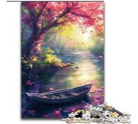 JigsawPuzzle 1000 Pieces for Adults Boat Under The Cherry Tree Puzzle Made of Wood, Teenager Stress Reduction Cool Unique Gift for Family 1000pcs(50x75cm)
