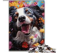 JigsawPuzzle 1000 Pieces for Adults Border Collie cardboard Jigsaw size 26x38cm Brain-Challenging DIY Decorative Game, Family Interactive Toy