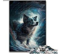 JigsawPuzzle 1000 Pieces for Adults Border Collie Dog Wooden Jigsaw Puzzles for Adults Perfect for Family Fun, Party Games, Birthday Party Favors size 50x75cm