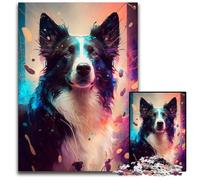 JigsawPuzzle 1000 Pieces for Adults Border Collie Impossible Jigsaw Puzzles for Adults Perfect for Halloween, Christmas, Birthday Gift 26X38CM/10.23x14.96inch