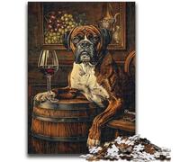 JigsawPuzzle 1000 Pieces for Adults Boxer Dog Drinking for And 14 Years And over Educational Challenge Fun Activities at Home, Birthday Gifts, Travel Gifts 50x75cm