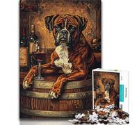 JigsawPuzzle 1000 Pieces for Adults Boxer Dog Drinking,Help The Brain Exercise Addictive Toys to Cultivate Patience Wall Decoration 75x50cm
