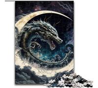 JigsawPuzzle 1000 Pieces for Adults Brave Dragon Made of Wood, for Ages 14+ 50x75cm Engaging Family Game Night Activity
