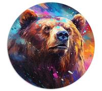 JigsawPuzzle 1000 Pieces for Adults Brown Bear 1000 Piece Round Jigsaw Puzzle Educational Toy for Teenagers, Home Office Decor 1000pcs (67.5x67.5cm)