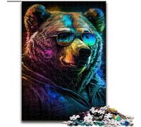 JigsawPuzzle 1000 Pieces for Adults Brown Bear Boxer Made of Wood, Fun Present & Activity for Home 50x75cm DIY Art Decor