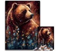 JigsawPuzzle 1000 Pieces for Adults Brown Bear Ink Painting cardboard Jigsaw Puzzles Ideal DIY Decor & Brain Teaser Gift 26X38CM/10.23x14.96inch