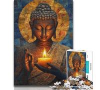 JigsawPuzzle 1000 Pieces for Adults Buddha Art, Toy Intellectual Game,with Fully Interlocking Randomly Shaped Pieces for And Age 14 Years Up 38x26cm