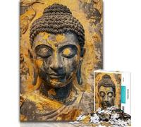 JigsawPuzzle 1000 Pieces for Adults Buddha Oil Painting, Toy Intellectual Game,with Fully Interlocking Randomly Shaped Pieces for And Age 14 Years Up 38x26cm