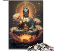 JigsawPuzzle 1000 Pieces for Adults Buddha Puzzle Made of Wood,Challenging DIY Brain Teaser, Perfect Family Game Or Decorative Gift 1000pcs(50x75cm)