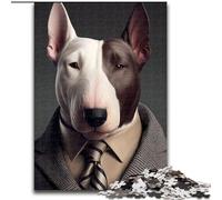 JigsawPuzzle 1000 Pieces for Adults Bull Terrier Suit Business Jigsaw Puzzle Made of cardboard,Fun at Home Activities, Birthday Present, Travel Gifts 1000pcs(26x38cm)